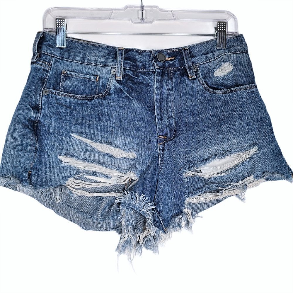 BLANK NYC The Barrow High Rise Distressed Shorts